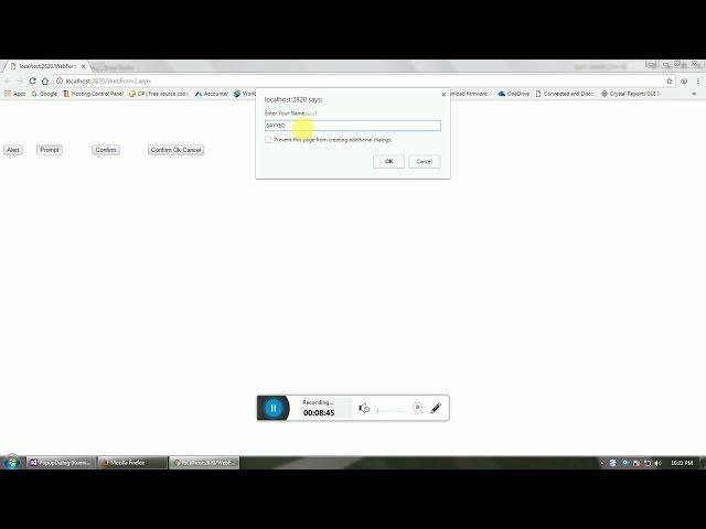 Creating Prompt,Alert,Confirm Popup by JavaScript in Asp.net .