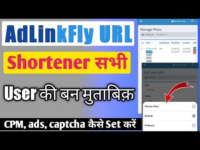 AdLinkFly URL shortener tutorial, how to set per user CPM, URL shortener website