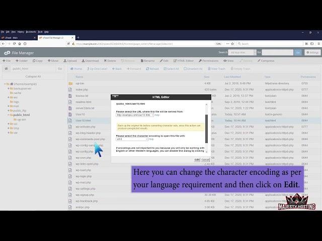 How to Edit file in the cPanel File Manager with MajestyHosting