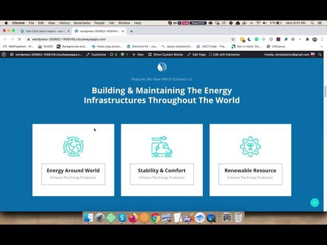 Eltron Solar Energy WordPress theme install.