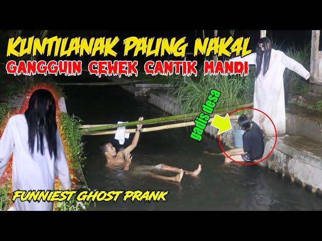 PRANK KUNTILANAK PALING NAK4L | GANGGUIN CEWEK CANTIK LAGI MANDI DISUNGAI | FINNIEST GHOST PRANK