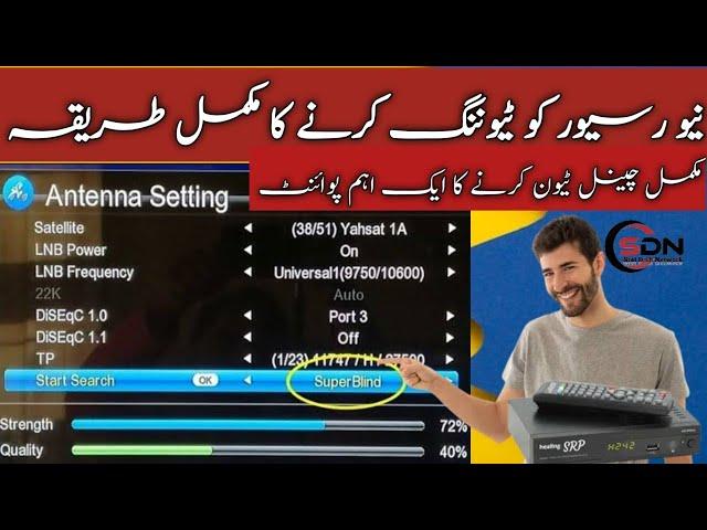 How To Tune Dish Receiver TV Channel At Home Easily-Step By Step Guide-New receiver tuning setting