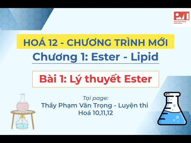 HÓA 12 (chương trình mới)-CHƯƠNG 1-LÝ THUYẾT ESTER