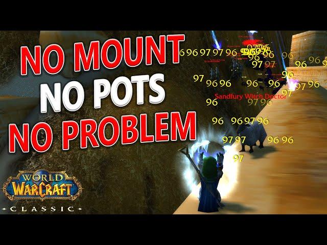 WoW Classic - How to 1 Pull ZF at Level 40 with NO MOUNT AND NO POTS!