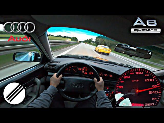 1994 Audi A6 C4 Avant 2.8 Quattro Top Speed Drive On German Autobahn 