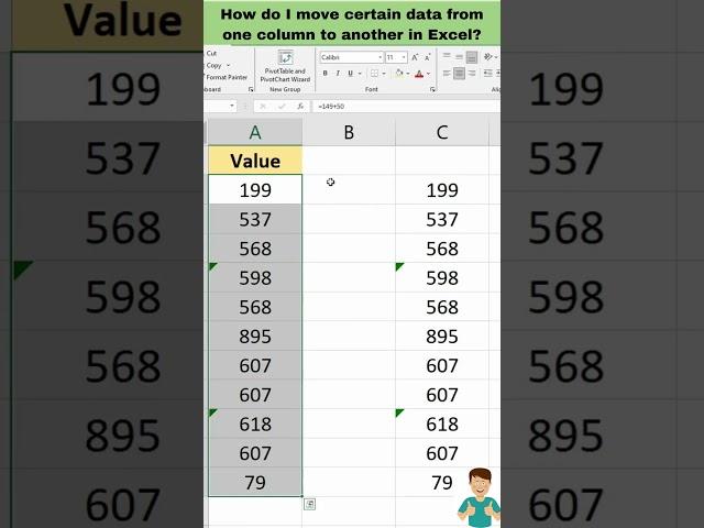 Job Interview Questions! #move data one column to another without formula #excel #exceltips#tricks