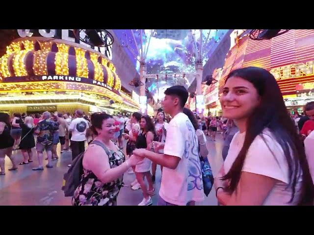 Las Vegas Freemont Street walk VR 180 3D