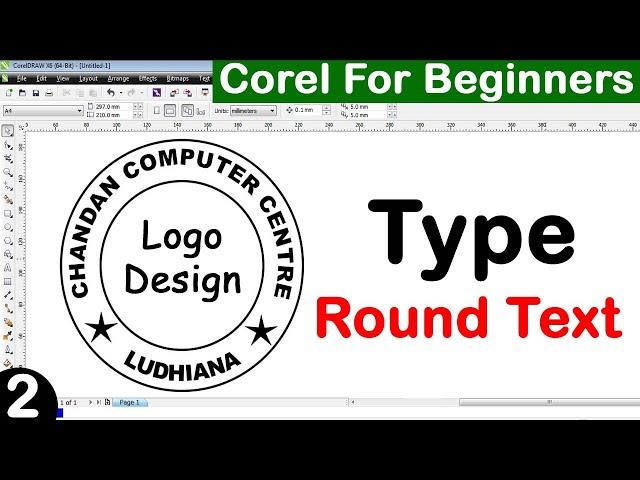 Type round text in coreldraw logo design in corel coreldraw