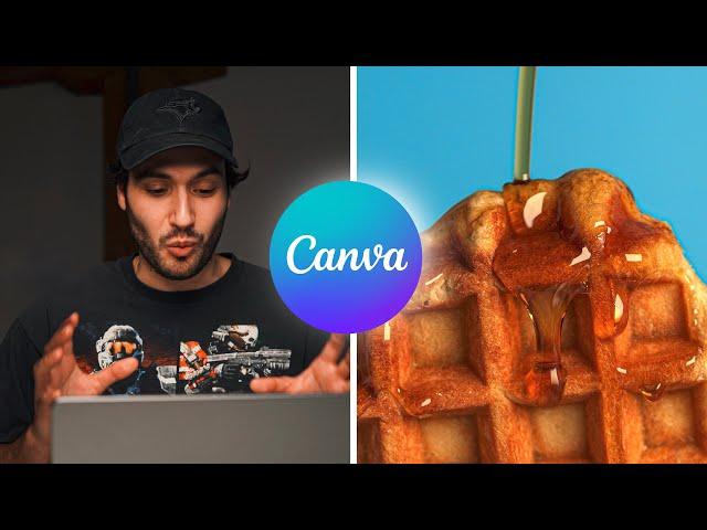I tried using Canva to make an ADVANCED Product Commercial!