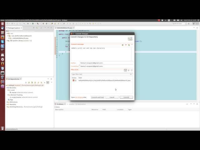 Git tutorial 2: Committing, pushing, pulling and resolving conflicts with git and Eclipse 4.5.1