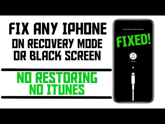 How to Fix ANY iPhone Stuck on Black Screen/iTunes Logo/Recovery Mode (NO iTunes Restoring)