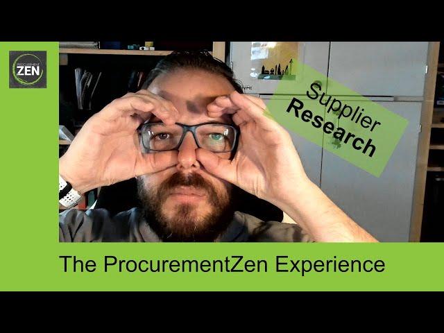 The ProcurementZen Experience - How would you research a supplier