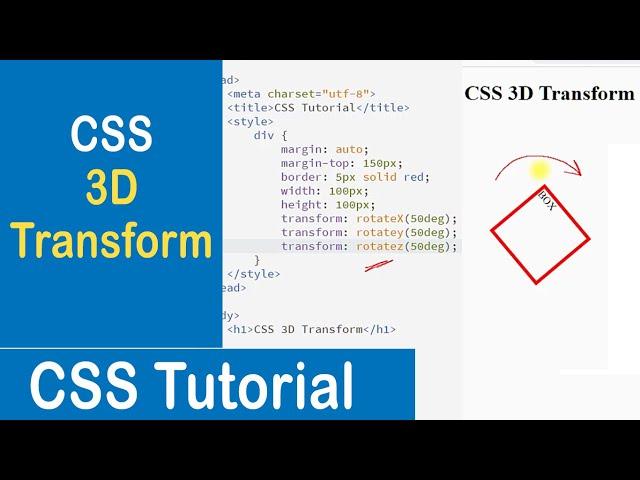 #44 CSS 3D Transform | Translate3D() | Scale3D() | Rotate3D() | matrix3D() | CSS Tutorial