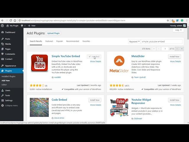 Simple Youtube Embed Plugin for WordPress