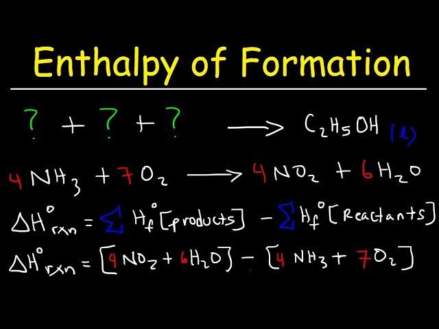 Enthalpy of Formation Reaction & Heat of Combustion, Enthalpy Change Problems   Chemistry