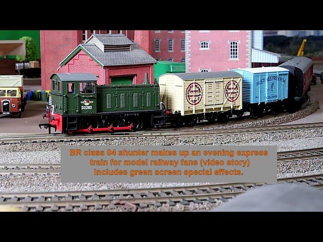 BR class 04 shunter makes up an evening express train for model railway fans | (video story)