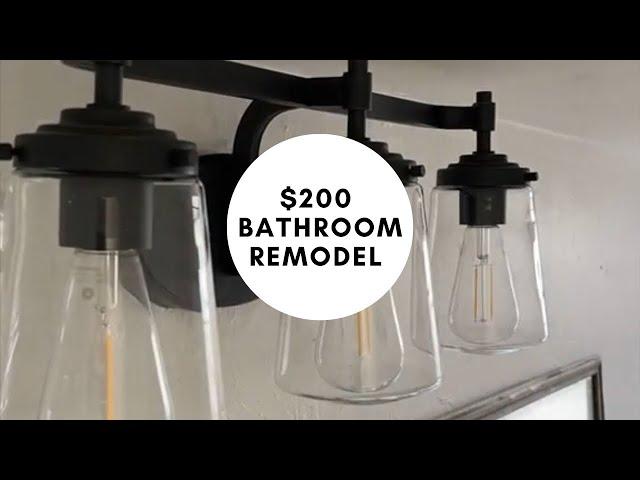 We remodeled this average bathroom for $200!! #diy #home #bathroom