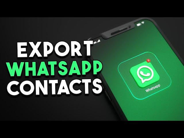 Export All Your WhatsApp Contacts To Excel