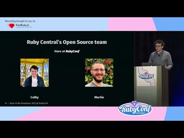 RubyConf 2023 - State of the RubyGems by Samuel Giddins