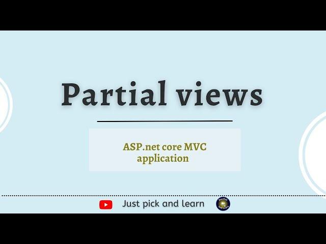 Partial Views in asp.net core MVC 6.0 | asp.net core MVC tutorial for beginners