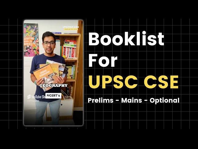 Booklist for UPSC CSE | Prelims, Mains and Sociology Optional