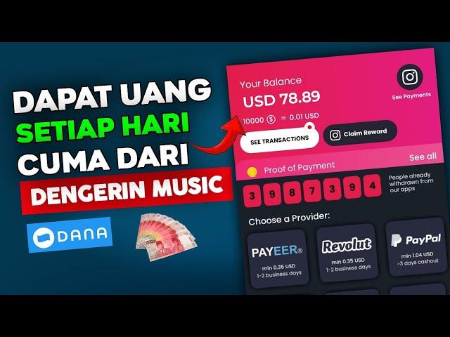 Dapat Uang  - Cuma Dari Dengerin Music - Cara Menghasilkan Uang Dari Internet