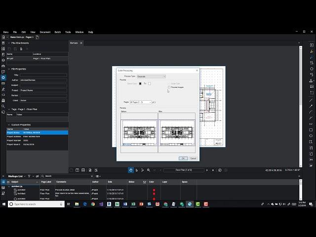 Bluebeam 2018 Color Processing