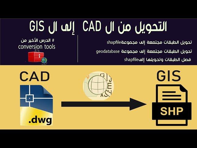 التحويل من ال CAD  إلى ال GIS  | تحويل ملفات dwg  إلى shapfile  في برنامج arcgis