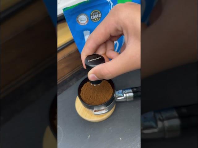 Pulling an espresso shot through an orange experimental￼ espresso ASMR