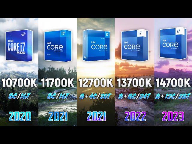 i7 10700K vs i7 11700K vs i7 12700K vs i7 13700K vs i7 14700K - 5 Gen Difference