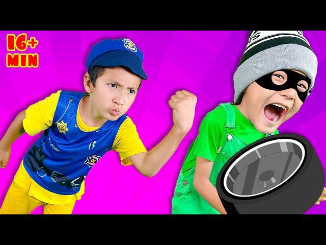 Where Is My Wheel? MonsterPoliceCar + More Nursery Rhymes & Kids Songs | Nomad Kids