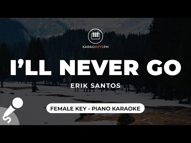 I'll Never Go - Erik Santos (Female Key - Piano Karaoke)