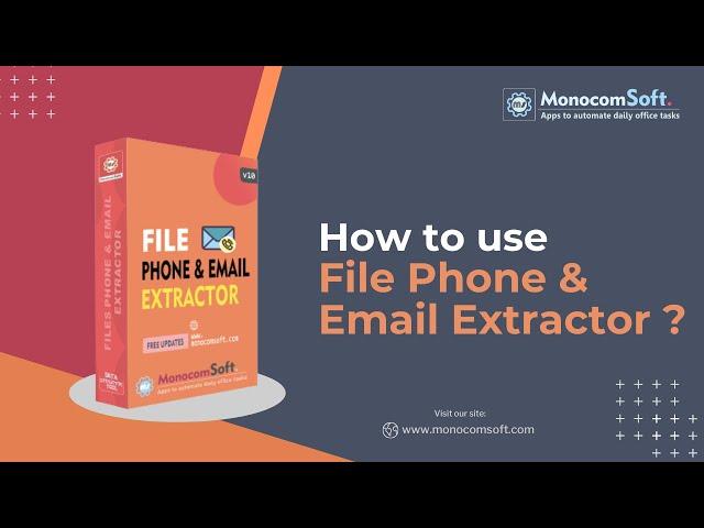 How to extract email addresses from PDF with MS File Phone and Email Extractor ? Monocomsoft