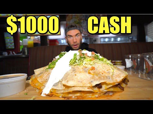 “IMPOSSIBLE” $1000 QUESADILLA CHALLENGE IN LAS VEGAS | 10LB Chabelitas Godzilla Quesadilla (Uncut)