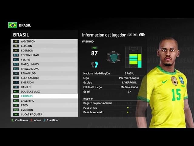 Selección de Brasil (COPA AMERICA) - PES 2021 | PES Dream Patch