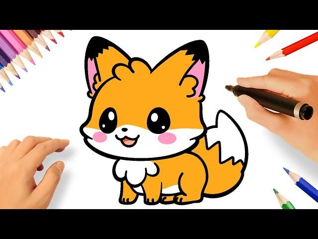 HOW TO DRAW A CUTE FOX ️