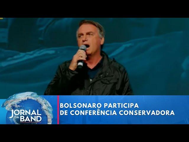 Bolsonaro vai a evento conservador após ser indiciado: 'Querem me censurar' | Jornal da Band