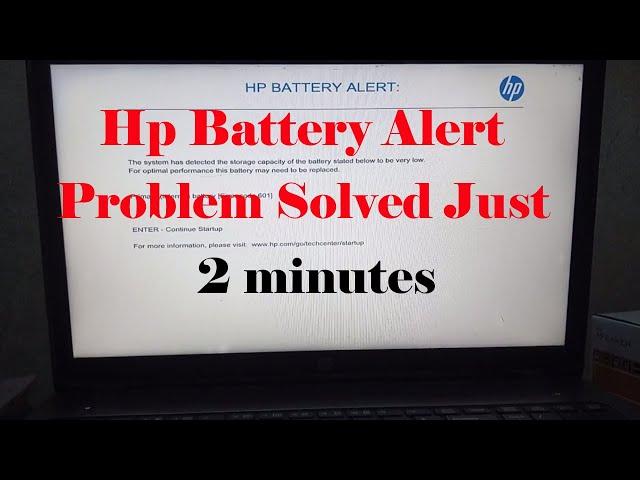 Hp battery alert 601 fix Problem solved