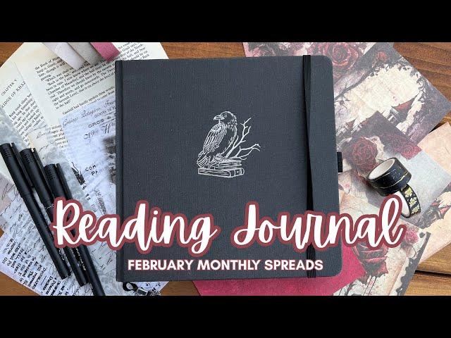 2025 Reading Journal Setup // February Simple Spreads and Art Pages