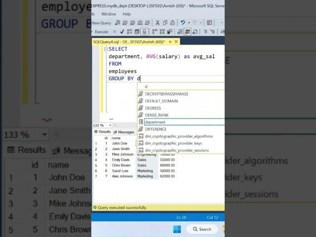 Group by and Order by in SQL | MS SQL Server #interview #coding #data  #technology