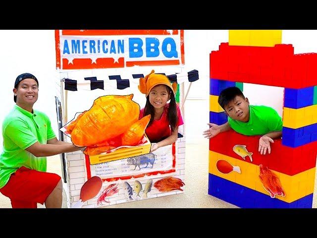 Wendy and Alex Pretend Play Cooking Giant BBQ Playset Toy Restaurant Cafe