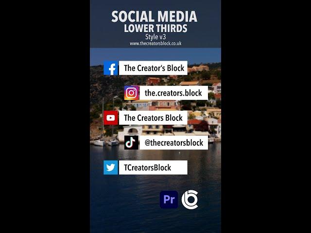 Premiere Pro MOGRT // Social Media Lower Third // Style v3