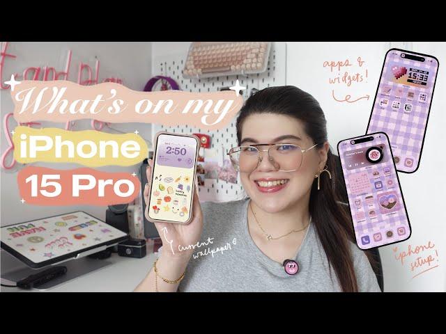 WHAT'S ON MY IPHONE 15 PRO  (white titanium) | aesthetic iPhone setup | fave iPhone apps & more! 