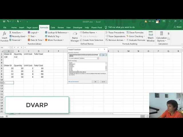 DVARP excel