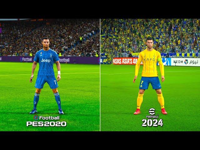 PES 2020 vs eFootball 2024 | Free Kick Styles  ▶ Ronaldo, Neymar, Messi etc