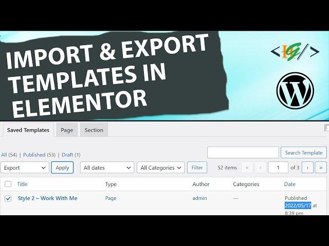 How to Import and Export Templates in Elementor WordPress