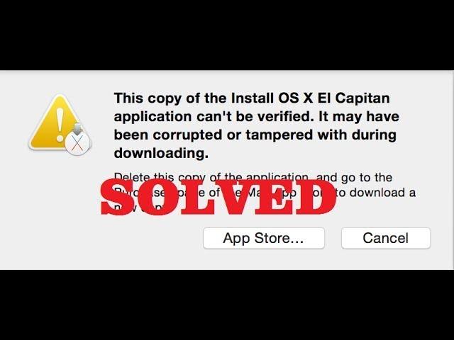 El capitan installing Error in Macbook (This copy of the Install OS X El Capitan can't verfiy) Fix!!