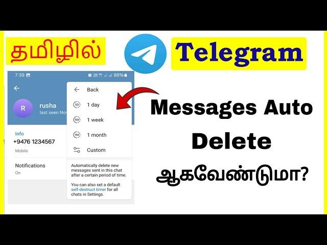 How to Enable Messages Auto Delete in Telegram Tamil | VividTech