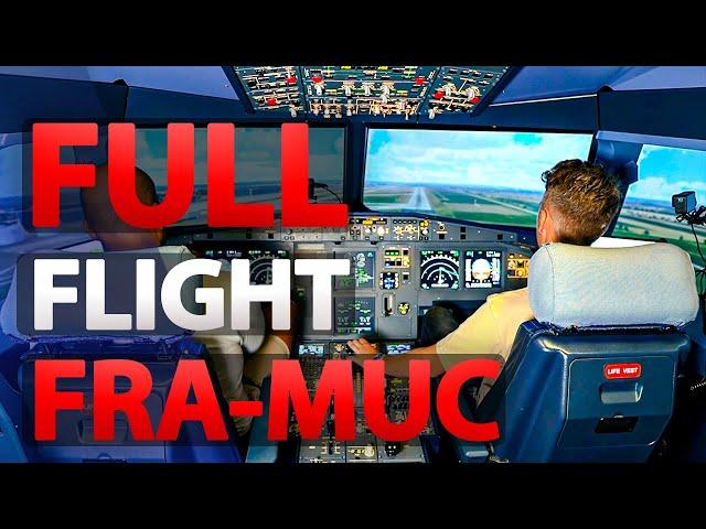 Airbus A320: Frankfurt to Munich including Checklists, Takeoff, Cruise and Landing