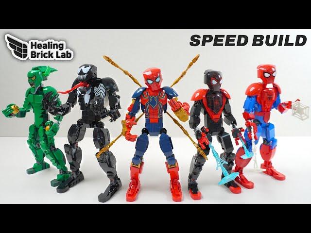 All LEGO Marvel Spider Man Figures sets Compilation Speed Build